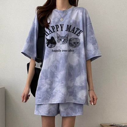 超人気 着心地良い どんな体型にも適合 カジュアル 全5色 半袖 Tシャツ ショートパンツ セットアップ E-9268