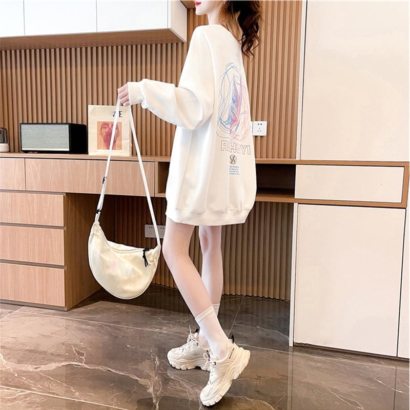 着心地抜群 プリント 女性力を高める スウェット パーカーE-3777