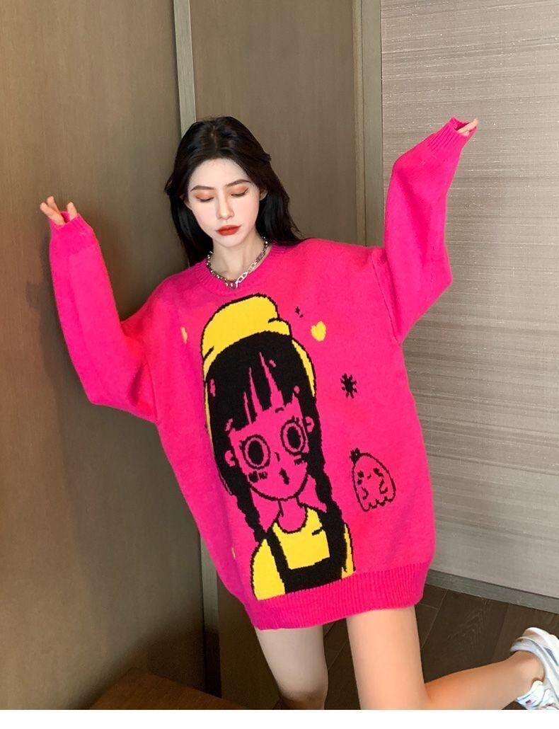 主役級の存在感！高見えデザイン  スタイルアップ ニットトップスE-9954