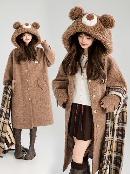 超人気 絶対流行 高級感溢れる 大人可愛い デザイン性抜群 ロングウールコートE-9948