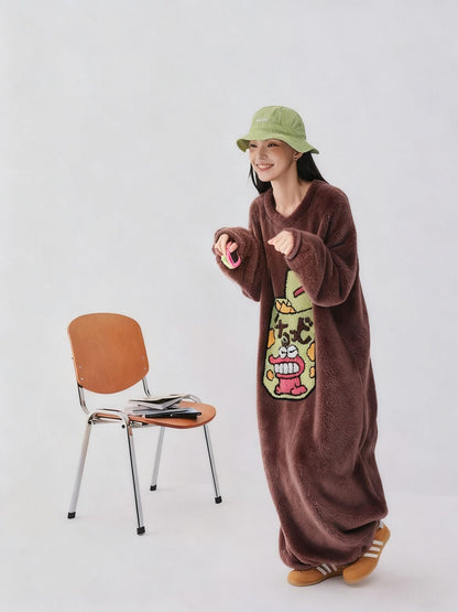 主役級 柔らかな肌触りで着心地も楽ちん！コーラルベルベットパジャマ女性冬プラスベルベットと厚みのある パジャマE-12915