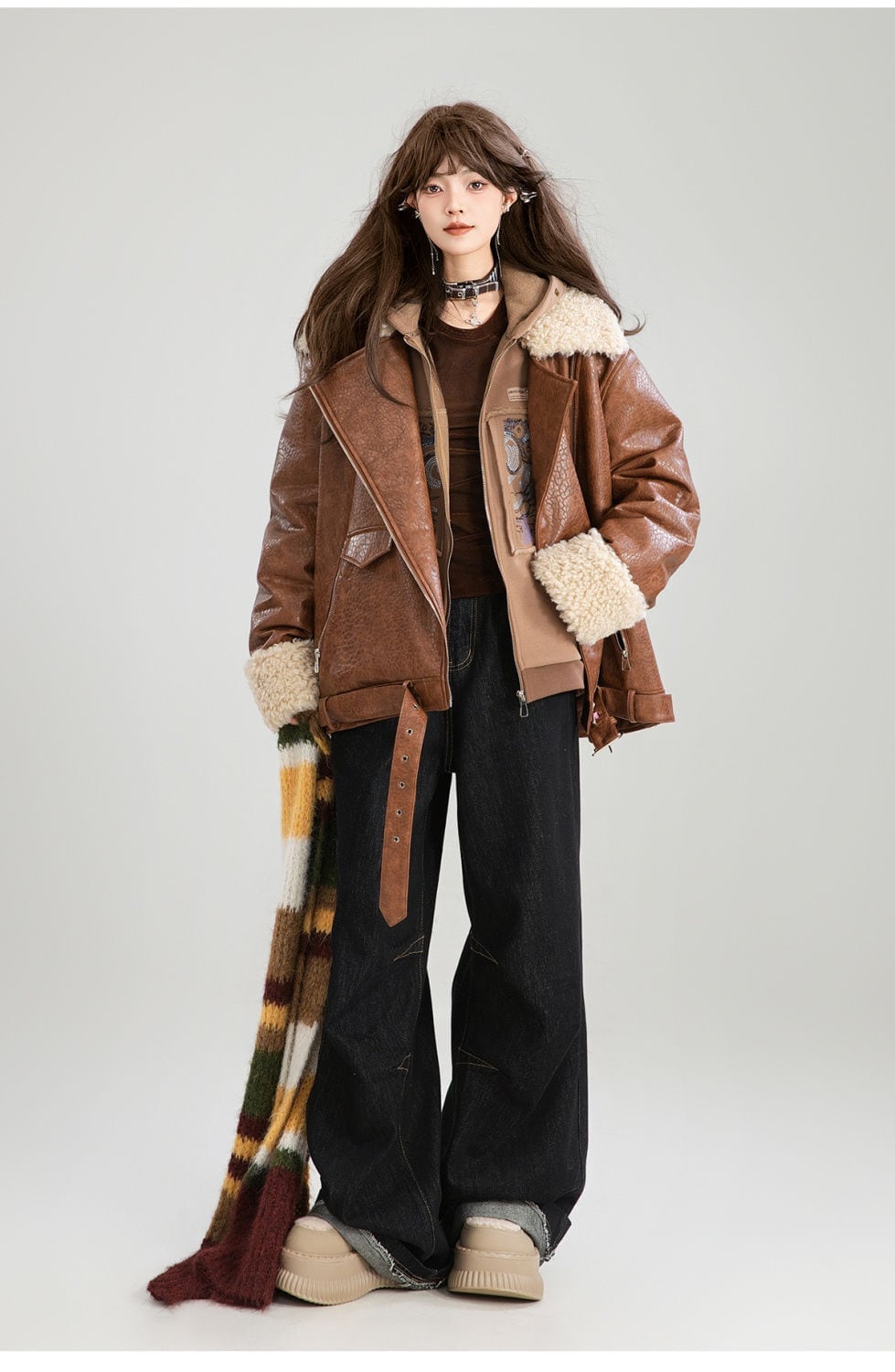 絶対流行 アバンギャルド おしゃれ度高め 切り替え 上品 Pu レザーコットンコート E-9883