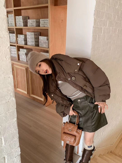 絶対欲しい 4色選択 スタイルアップ フード付きジッパーコート E-10055