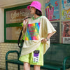 話題沸騰中 都市ファッショ オシャレ デザイン  ゆったり プリント 半袖TシャツiEf-9171