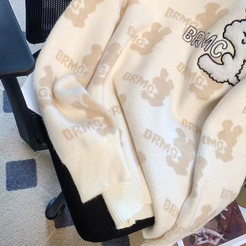 個性的なデザイン トレンドアイテム 2色選択 ニットセーター E-12187