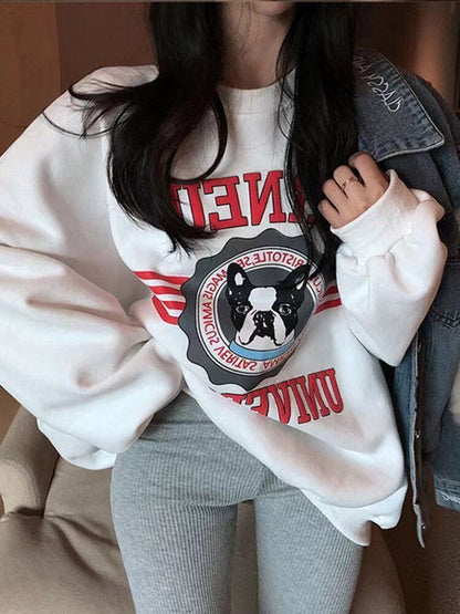 【裏起毛あり】優しい雰囲気 キュート ファッション カジュアル 2色 スウェットE-10175