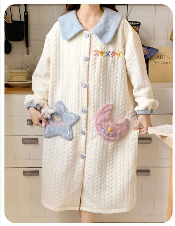 超人気 スウィート キュート 着心地良い 3 層の綿ラミネート ホームウェア パジャマE-9690