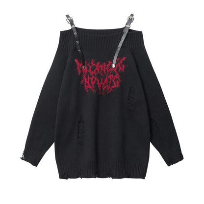 人気上昇中 ファッション感満々 高見えデザイン 全2色 オフショル風 ニットトップスE-9599