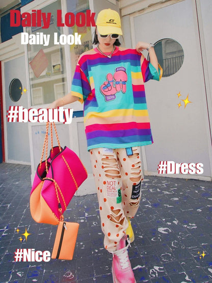 大活躍 ファッション 超人気 個性派 ルーズ 半袖シャツE-6758