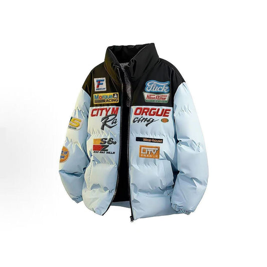 美人度アップ カジュアル 共6色 男女兼用  ワッペン付き中綿ジャケットE-12431