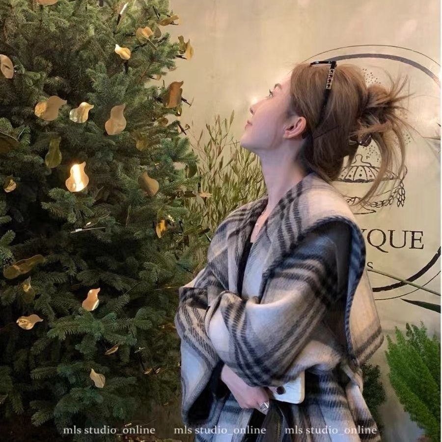 主役級の存在感！気質アップ おしゃれ度高め チェック柄 ウールコート E-9984