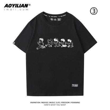 好感度UP　絶対流行　着回し力抜群　おすすめ プリントロゴ 半袖 Tシャツ-A2469