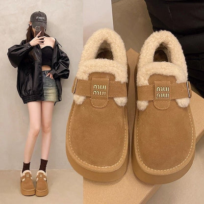 モコモコ 冬の柔らかい居心地の良い 2色選択可 ぬいぐるみスリッパE-12560