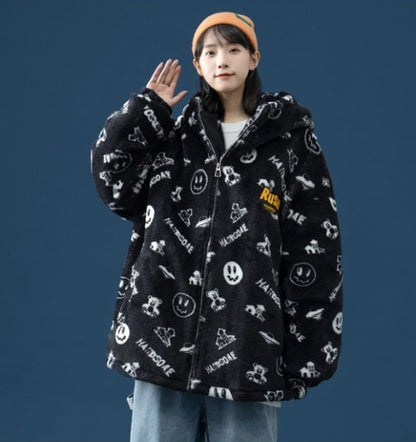 超人気 シンプル 海外トレンド ラムウールコート Etand ネック/フード付き E-5633