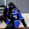 【人気急上昇中】ユニセックス   スポーティーなブループリントのカジュアルジャージE-5090