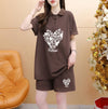 売り切れ必至 清涼感たっぷり  シンプル 半袖Tシャツ＋パンツ セットアップ＜ins-8195＞
