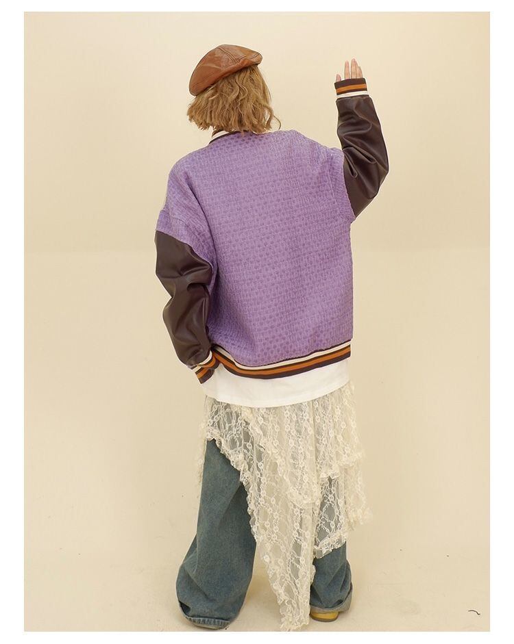 大活躍 切り替え ユニセックス スタジャン 全2色コートE-4832