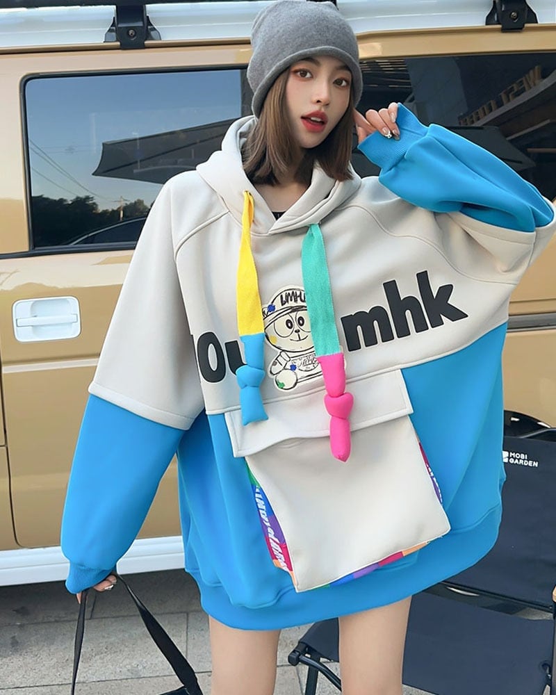 【裏起毛】 個性派 早い者勝ち ファッション ルーズパーカーE-5705