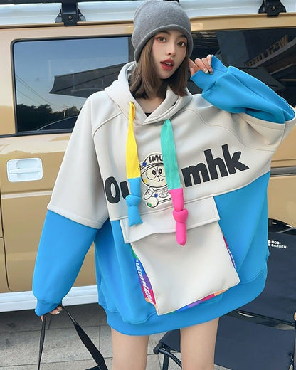 【裏起毛】 個性派 早い者勝ち ファッション ルーズパーカーE-5705