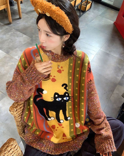 話題沸騰中 大人可愛い 海外トレンド 柔らかくて優しい印象 ニットセーターE-9762