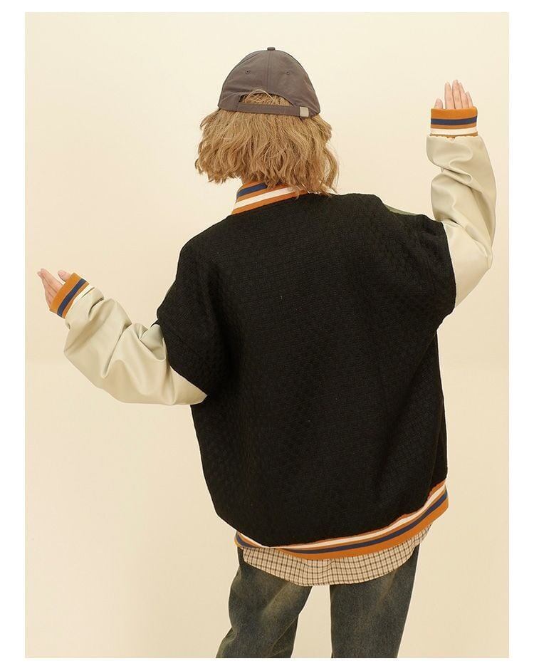 大活躍 切り替え ユニセックス スタジャン 全2色コートE-4832