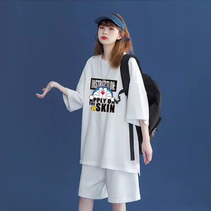 好感度UP カジュアル シンプル 半袖Ｔシャツⅹパンツセット全4色<ins-8203>