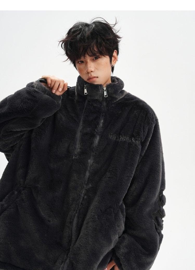 大好評 刺?ロゴ もこもこボア 3色展開 ジャケットE-12584