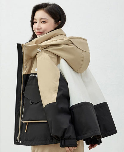 人気上昇中 高見えデザイン スタイルアップ効果抜群 切り替え 2色選択 ダウンジャケット E-9872