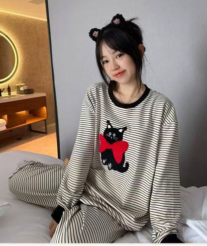 柔らかくて優しい印象 2種選択 着心地良い トップス+パンツセット パジャマE-10906