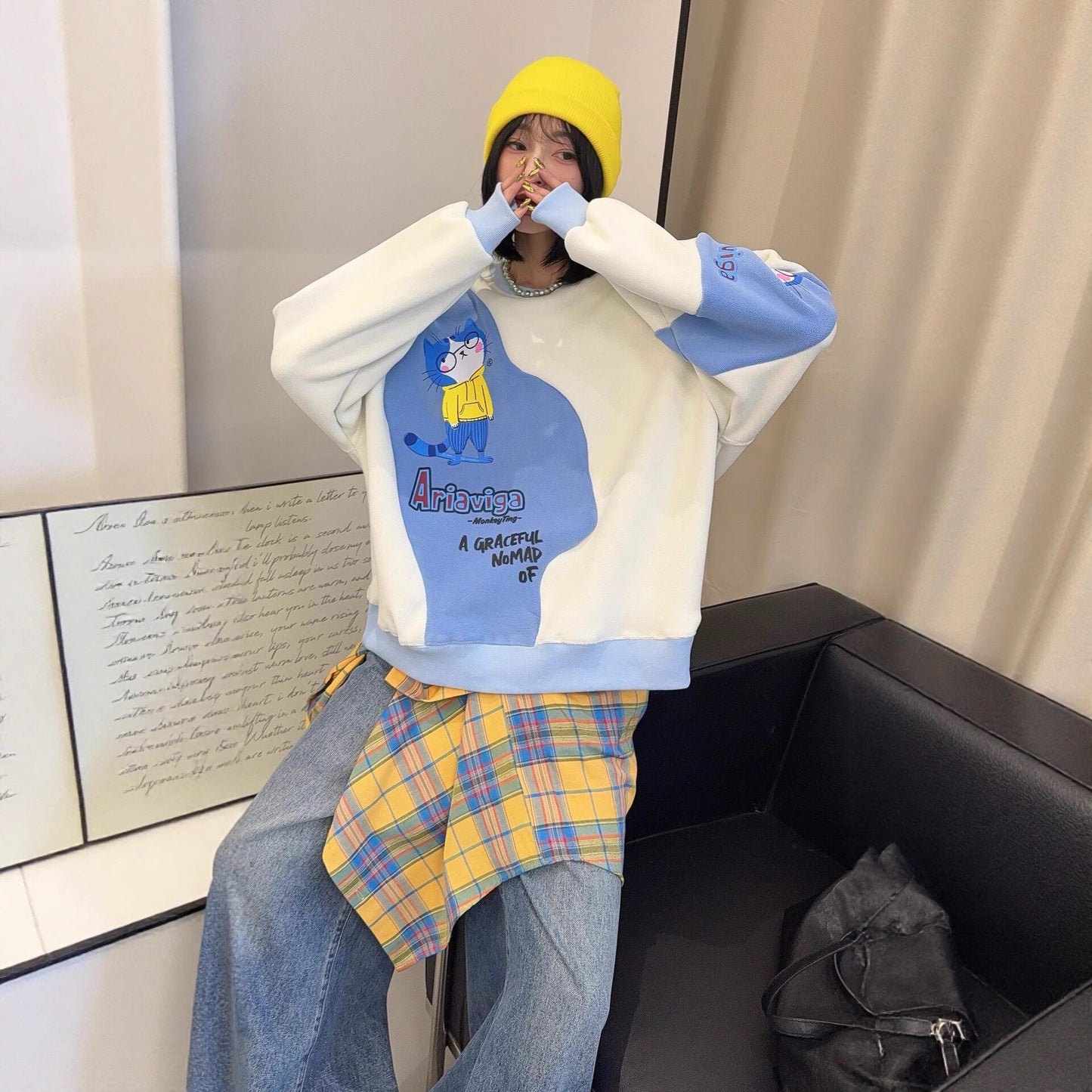 ファッション 柔らかくて優しい印象  カジュアル   3色 スウェット  E-12202