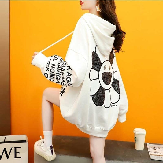 話題沸騰中 ゆったり アルファベット フード付き 長袖 トップス パーカー E-2109