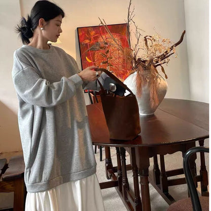 女子マスト 定番シンプル カジュアル 長袖パーカー＋スカート セットアップE-9830