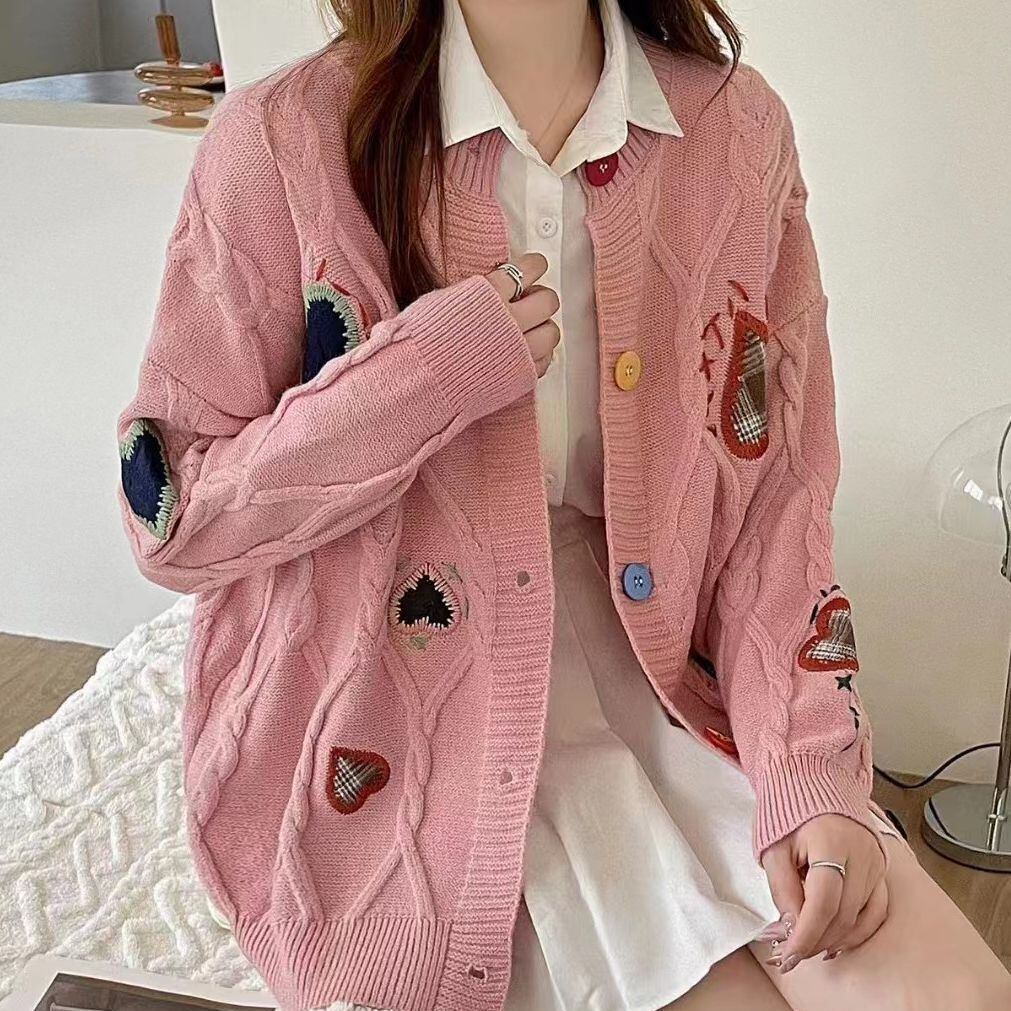 絶対欲しい 目を奪われる 流行新作 刺繍 2色選択 ニットトップスE-9738