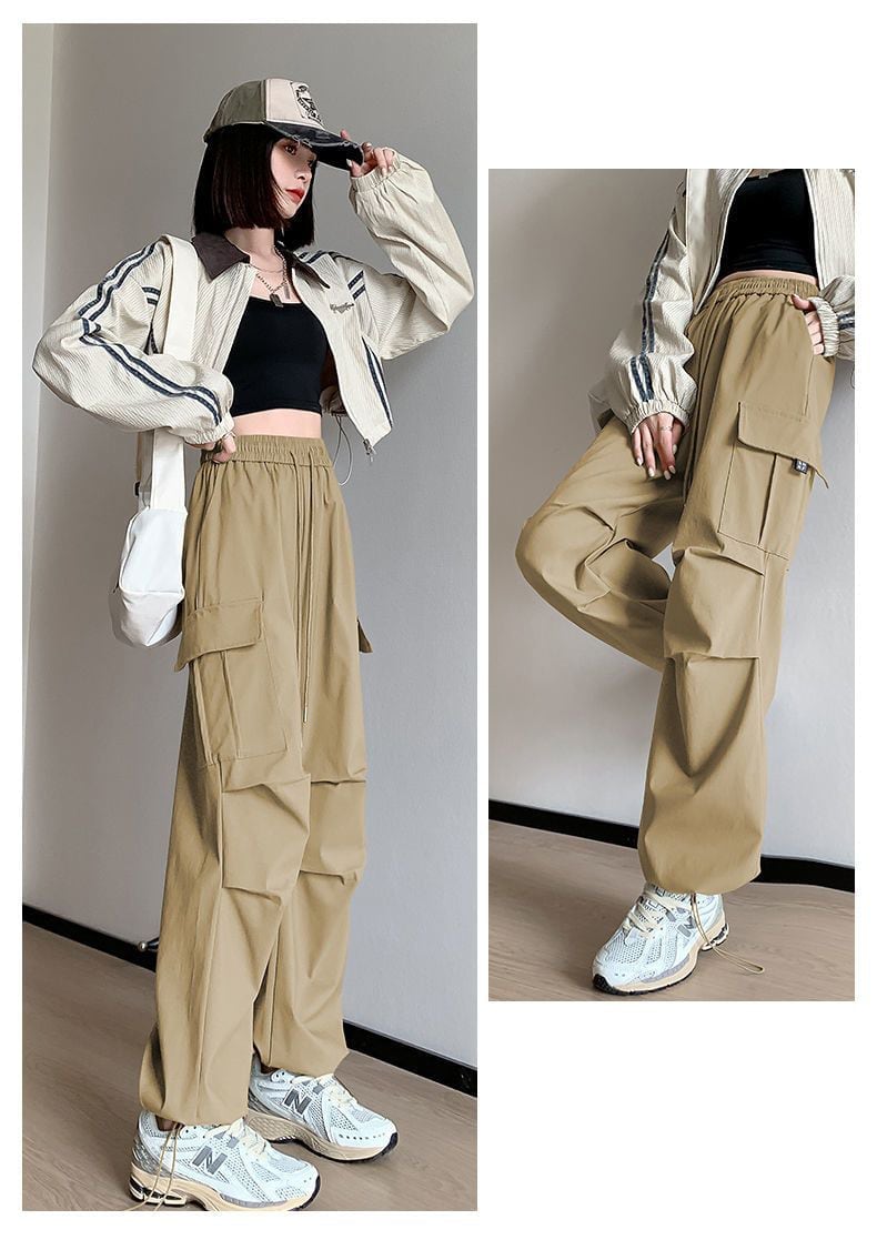 存在感抜群 定番シンプル トレンドアイテム 4色選択 ルーズストレートカジュアルパンツ E-9817