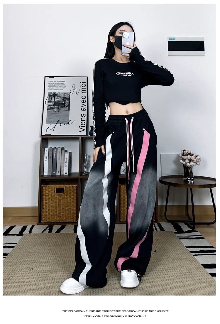 話題沸騰中 個性的なデザイン スタイルアップ 2色 ジョガーパンツ E-9526