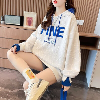 美人度アップ プリント ファッション スウェット パーカーE-3725