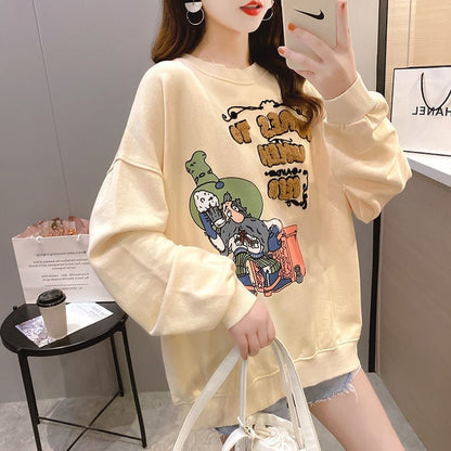 定番シンプル プリント カジュアル 4色選択 スウェットE-10931