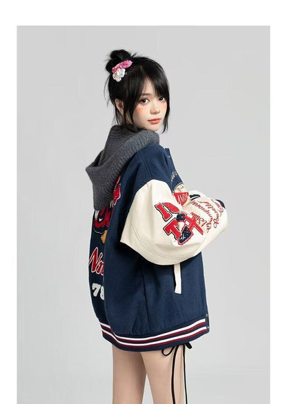 絶対欲しい 求めてたデザイン ファッション 刺繍 上質ダウンジャケット 男女兼用 E-9356