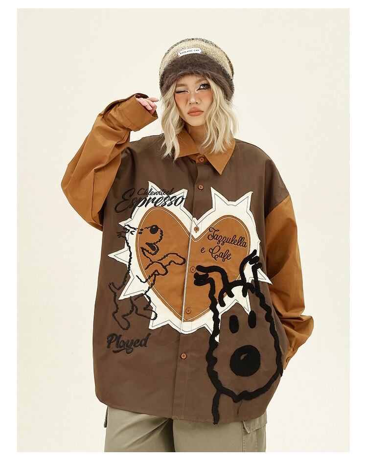 ベストセラーアイテム！ファッション感満々 切り替え アバンギャルド 2色選択 Tシャツ E-9506