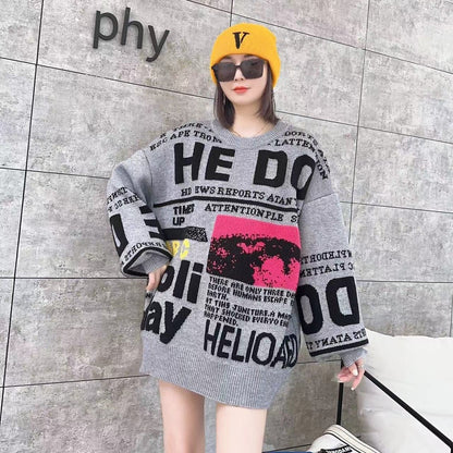 絶対流行 オシャレ 都市ファッショ デザイン スタイルアップ 5色選択 ニットトップスE-9989