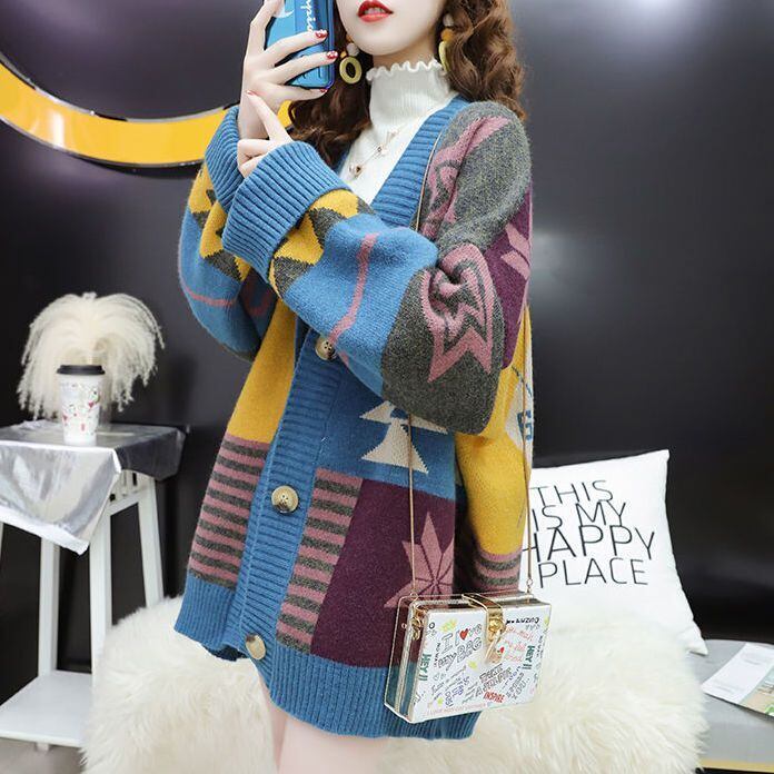 【半額！期間限定！！】好感度UP   ゆったりとした怠惰なセーターコートE-5174