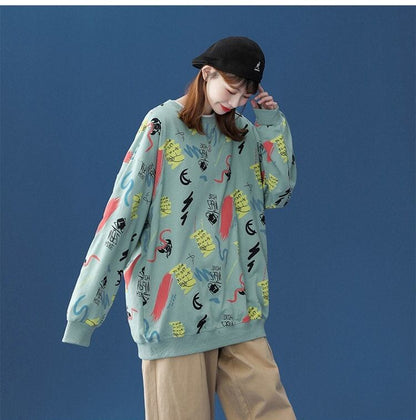 好感度UP カジュアル 定番シンプル プリント 4色選択 スウェットE-10846