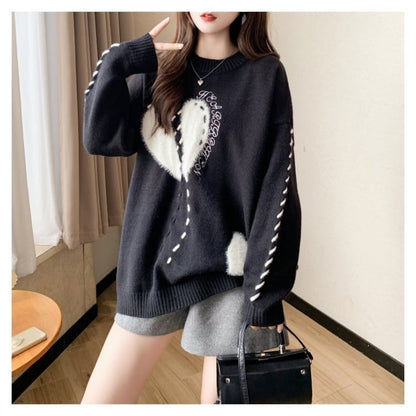 超人気  厚手 ゆったりニットセーターE-6057