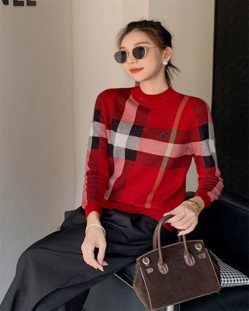 スタイルアップ 海外トレンド 形が綺麗 2色選択 ニットトップスE-9797