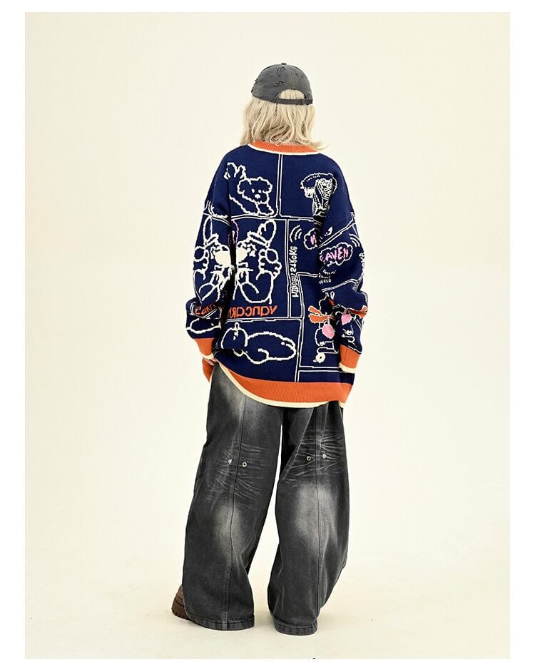 早い者勝ち ラウンドネック 個性派 スウェットE-10119