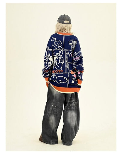 早い者勝ち ラウンドネック 個性派 スウェットE-10119