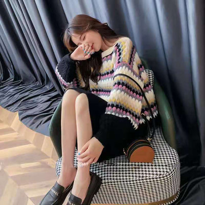 「上品な美しさ」女性らしい落ち着いたファッション  4色選択 ニットトップスE-10696