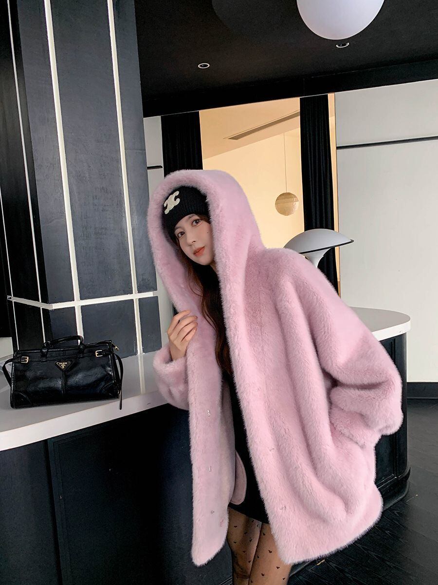 絶対欲しい 美人度アップもこもこボア厚手 5色 フェイクファーコートE-12383