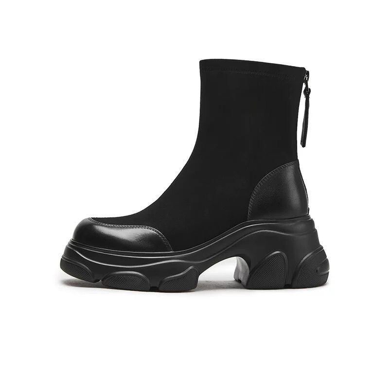 太ヒール スクエアトゥ 美感いっぱい ベルベット ローファー 革靴 2色選択可 シューズE-10386