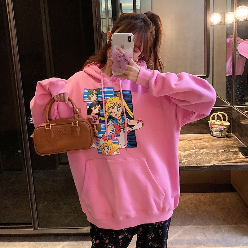 絶対流行  流行新作 目を奪われる  大人可愛い カジュアル  プリントパーカー -A1515